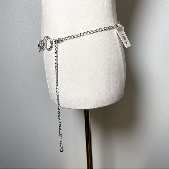 New Silver Circle Link Belt One Size Adjustable 
Y2K Bohemian Boho - Picture 6 of 10